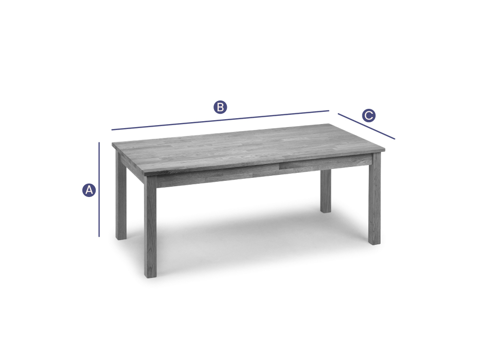 Coxmoor Coffee Table Dimensions Sketch